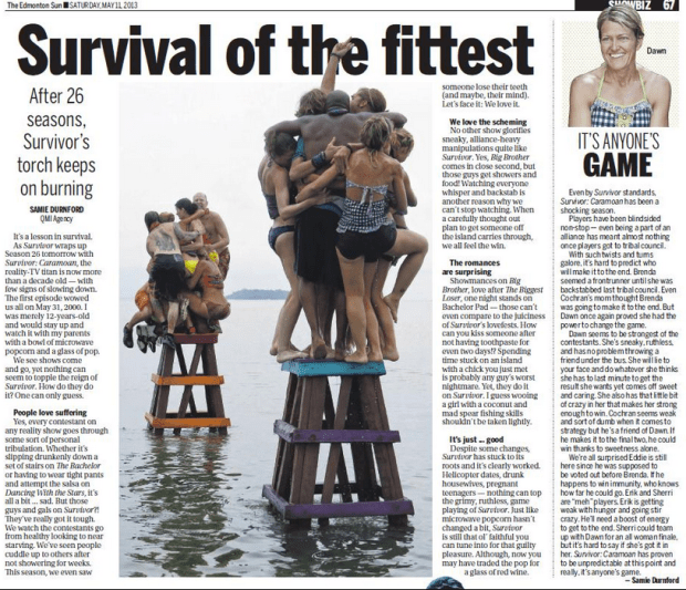 Do you watch Survivor?